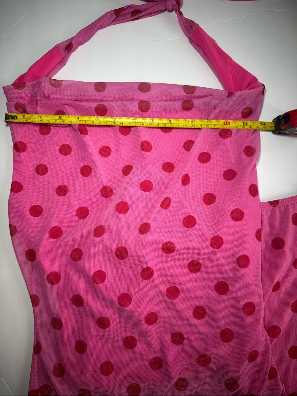 See You Monday Pink Polka Dot 2-Piece Skirt Halter Cowl Top Set - Size S - New